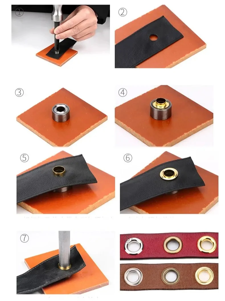 Eyelet Grommet Ring Kit Eyelet Grommet Ring Grommet Eyelet Kit 100sets 4/5/6mm Metal Eyelet with Washer