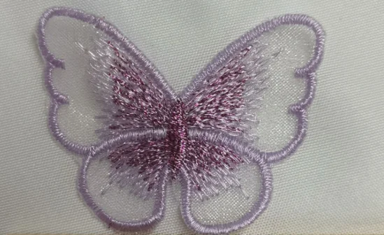 Vibrant Gold Thread Embroidered Butterfly Patches - Set of 10 in 14 Colors for Garment Embellishment