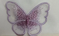 Vibrant Gold Thread Embroidered Butterfly Patches - Set of 10 in 14 Colors for Garment Embellishment (Purple)