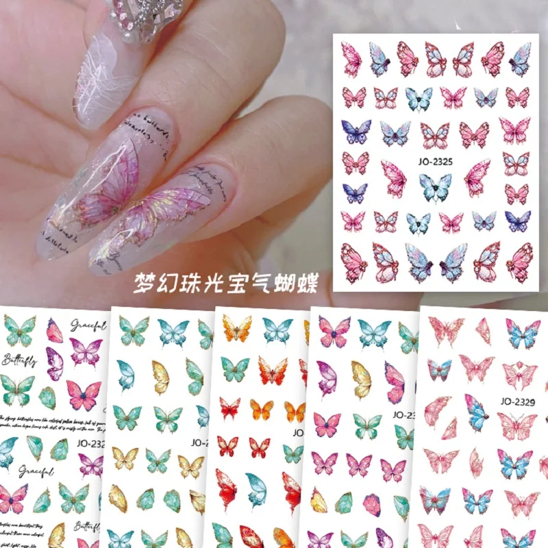 

New Luxury Nail Design Colorful Butterfly Nail Sticker 3D Butterfly Nail Art Decoration Wraps Self-Adhesive Sliders Decals *1pcs