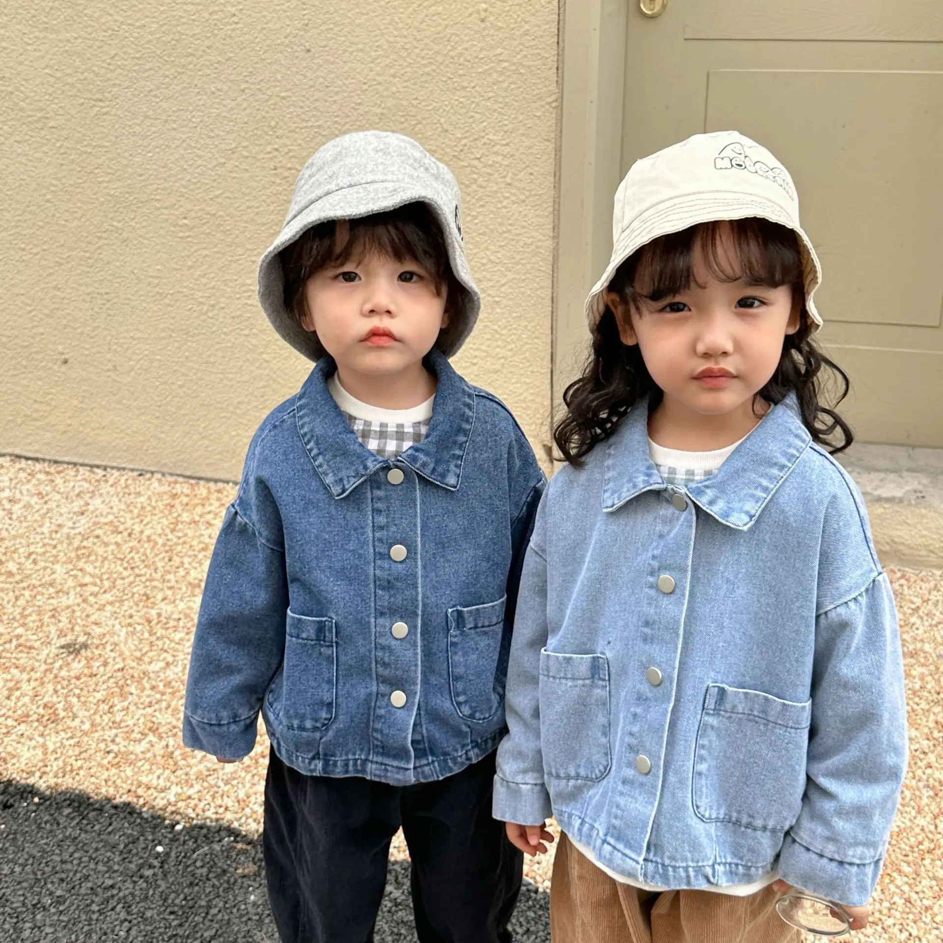 4562DChildrensDenimJacketSpring2023NewSimpleFashionBoys