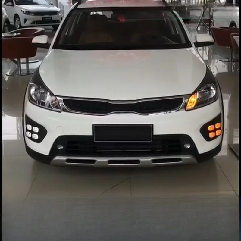 For Kia KX CROSS 2017 2018 2Pcs Car Four-eye Led Daytime Running Light DRL Yellow Turn Singal Front Bumper Daylights Accessories detail image 2
