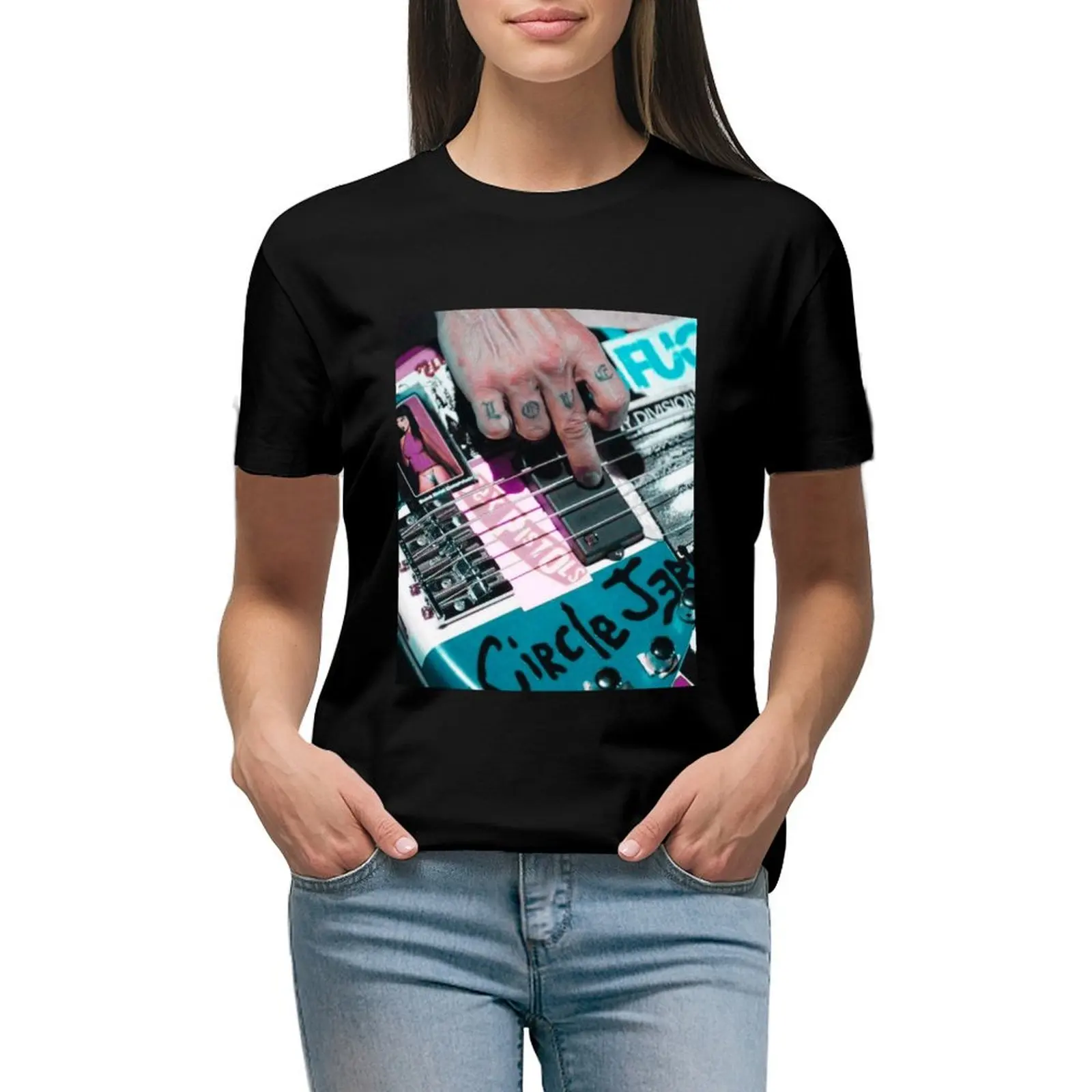 

Flea Bass RHCP T-shirt cute tops kawaii clothes t-shirts for Women graphic tees funny