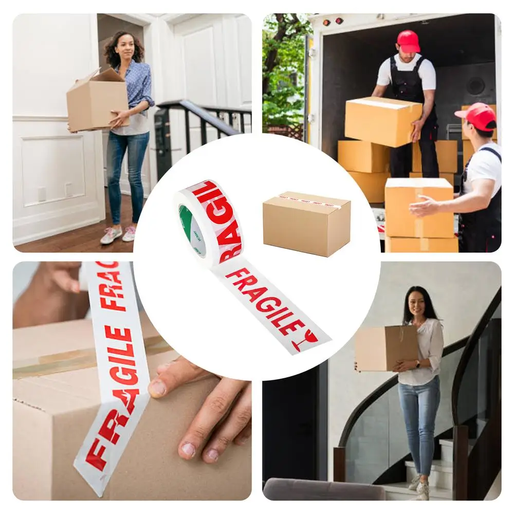 Description Picture 5 of itemSafety Warning Tapes Red Warning Packing Shipping Tape Fragile Red Safety Adhesive Warning Tapes Strong Adhesive Tapes Adhesive