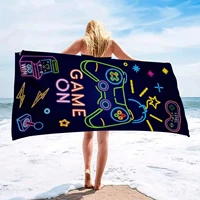 1pc Quick Drying Microfiber Game Console Beach Towel - Soft, Absorbent, Lightweight, Sun Protection - Perfect Summer Accessory 1