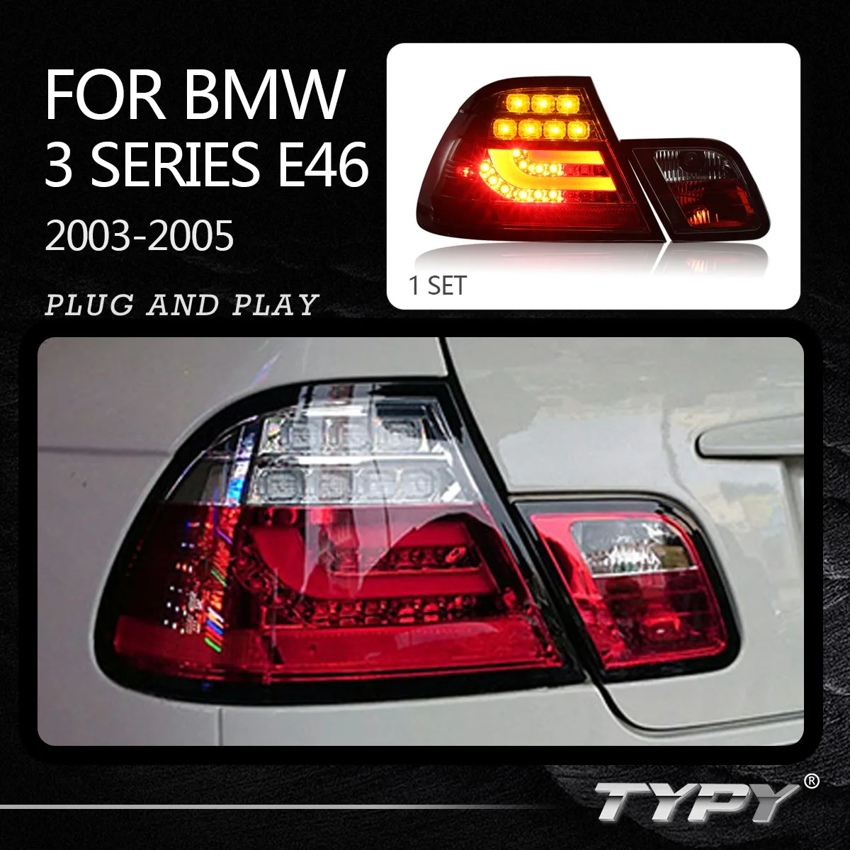 

Автомобильная задняя фара, задняя фара, Модифицированная фонарь, задняя фонарь, лампа заднего сигнала, тормоз, фонарь заднего хода для BMW 3 серии E46, двухдверный 2003-2005