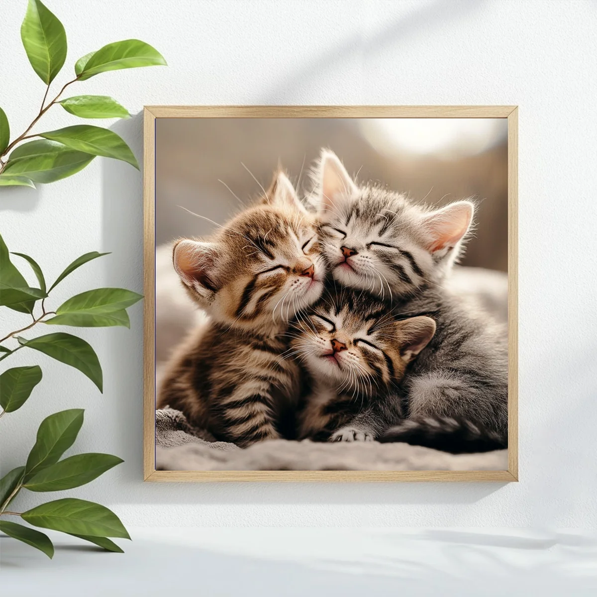 Drei Katzen 40X40CM/15,74 Zoll Kreuzstich-Set DIY 11CT/14CT Stickerei Öko-Baumwollfaden Kreuzstich-Sets Bastelzubehör