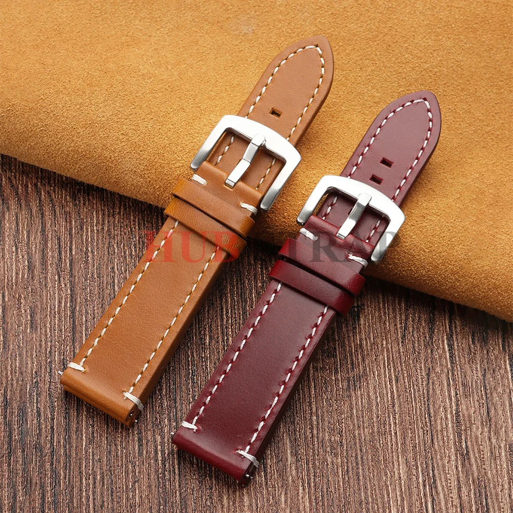 Vintage Stitching Genuine Leather Watchband - Universal Sport Strap with Accessories