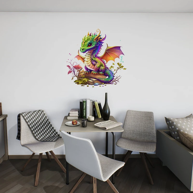 C240# Watercolor Dragon  Wall Sticker Bathroom Toilet Decor Living Room Cabinet Refrigerator Home Decoration Decals