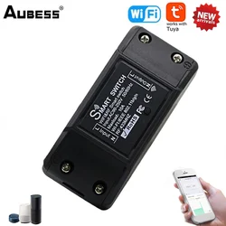 AUBESS Mini Tuya 433 Black Single Circuit Breaker 100-245V Dual Control Graffiti WiFi Zhitong Lamp Remote Control Switch WiFi+RF