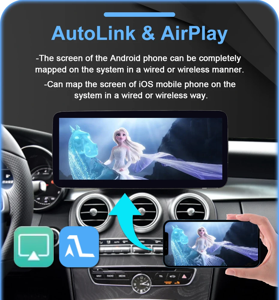 Android Auto Carplay Linux-System Autoradio 1920*720 Bildschirm für Mercedes-Benz GLC/V/X C-Klasse W204 S204 W205 X253 W446 2007-2018 – Detail 13