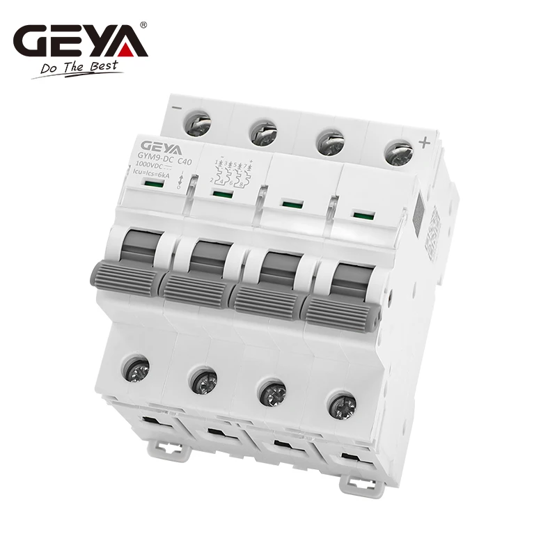 DC MCB 80A 100A 125A 6KA 2P 500VDC ミニ回路ブレーカー DINレール DCブレーカー GYM9-1 DC 制御 Din MCB 80A 100A 125A 6KA 4P 1000VDC の小型遮断器の喧騒の柵 DC のブレーカ GYM9-125e 電磁