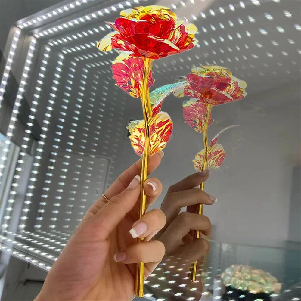 10 Stück Valentinstag Kreatives Geschenk 24K Folienüberzogene Roségold-Rose Hält Ewig - Liebes-Hochzeitsdekoration Liebhaber-Rosen Kreatives Geschenk – Detail 10