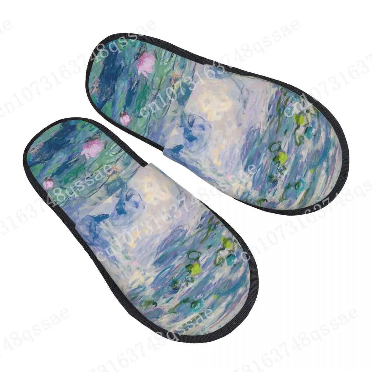 

Водные лилии, Клод Моне, изобразительное искусство, Мягкие Шлепанцы из пены с эффектом памяти, женская обувь для дома в французском стиле