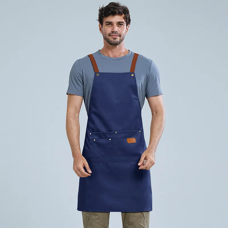 Kitchen Apron Waterproof Cross Adjustable Webbing Restaurant bar Barbershop Work Apron
