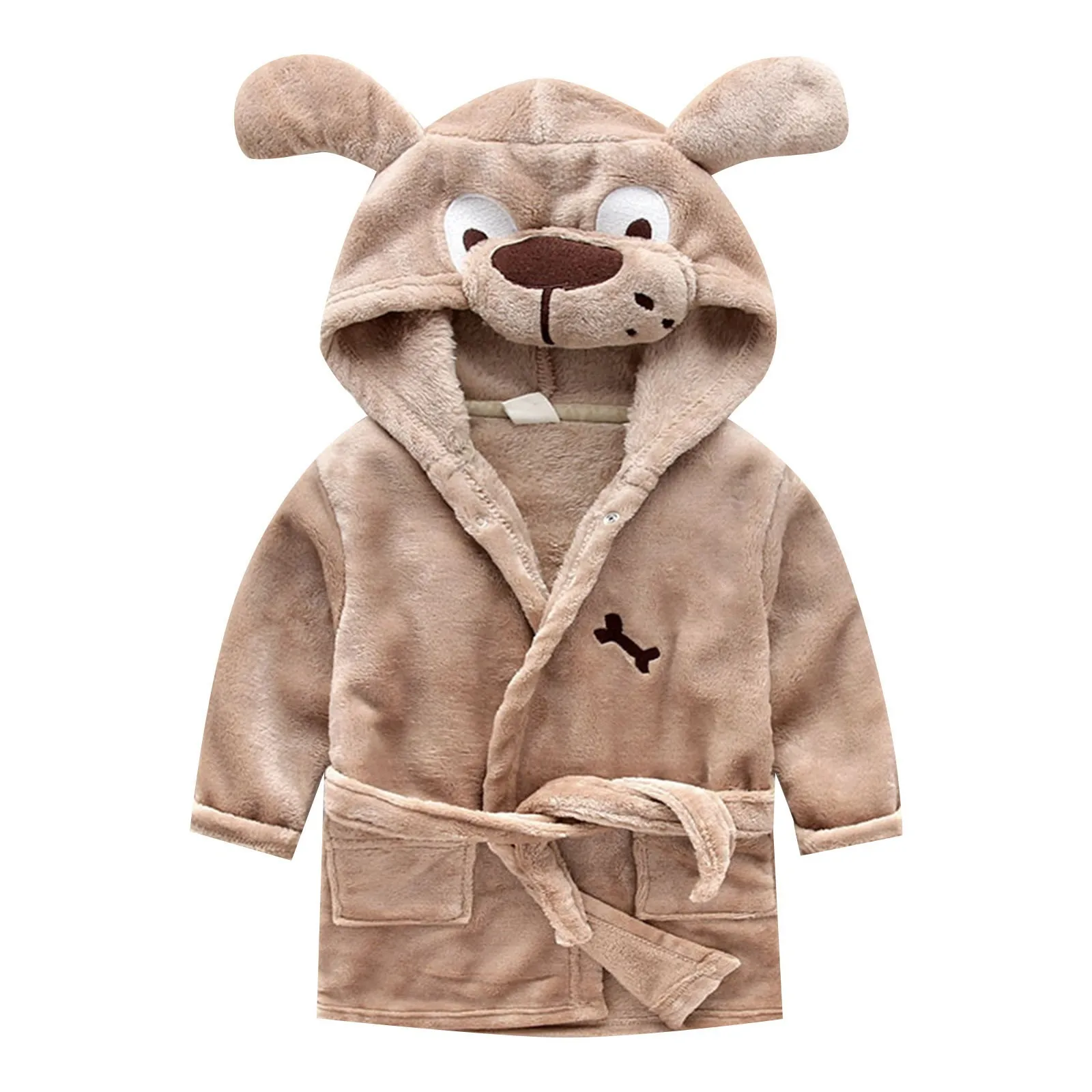 Toddler Boys And Girls Animal Cartoon Pattern Long Sleeved Buttonless Bathrobe Home Pajamas 18 Month Boy T3 Boys Winter Clothes