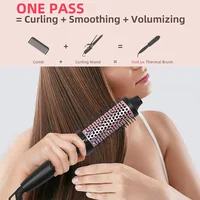 Brosse thermique ionique chauffante de 1,5 pouce, fer à friser rond, brosse chauffante volumisante à ions négatifs, brosses à cheveux électriques en céramique 4