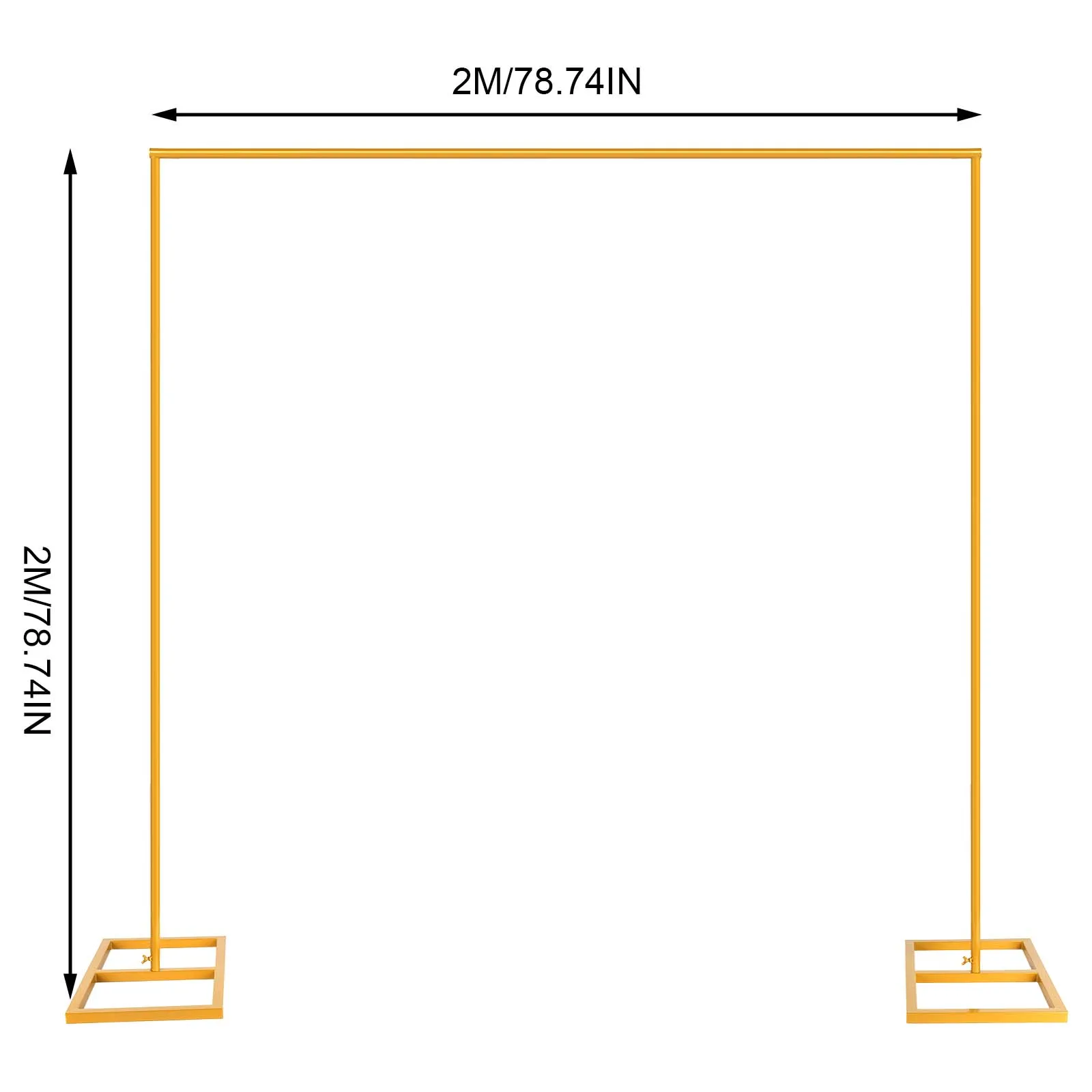 2x2m Metall-Hochzeitsständer, Goldener Hintergrundrahmen, Quadratischer Hochzeitsständer, Dekorationshalter, Fotohintergrund für Valentinstag-Party – Detail 4
