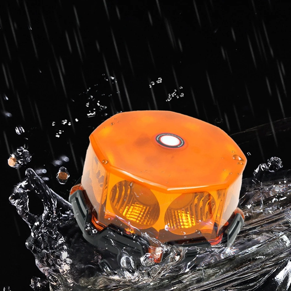 Barra Lampeggiante Strobo 48led 12-24v Base Magnetica Giallo Emergenza Soccorso 16 Giochi Di Luce - Foto 8