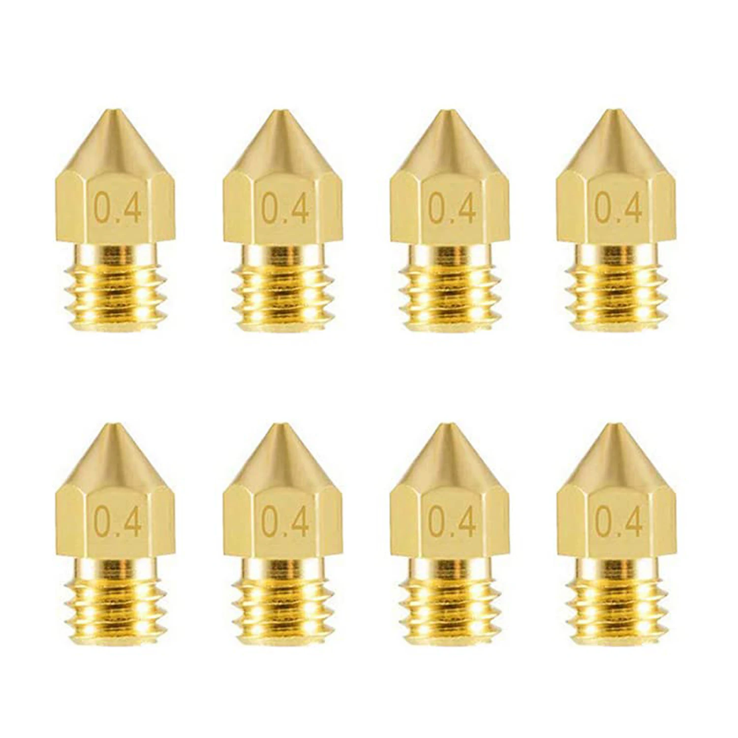 8Pcs 0.4mm MK8 Extruder Nozzles 3D Printer Nozzle for Creality Ender 3/3 Pro/3 V2 Ender 5/5 Pro, CR-10/10S Makerbot Anet A8 многофункциональный гаечный ключ 5 в 1 для creality cr10 ender 3 pro mk8 mk10 v6 нагревательный блок детали для 3d принтера 2 шт