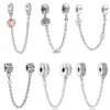 New 925 High-Quality Silver Daisy Leaf Shiny Split Chain Buckle Charm Fit for Original DIY Bracelets Women's BoutiqueJewelry 1