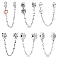 New 925 High-Quality Silver Daisy Leaf Shiny Split Chain Buckle Charm Fit for Original DIY Bracelets Women's BoutiqueJewelry 1