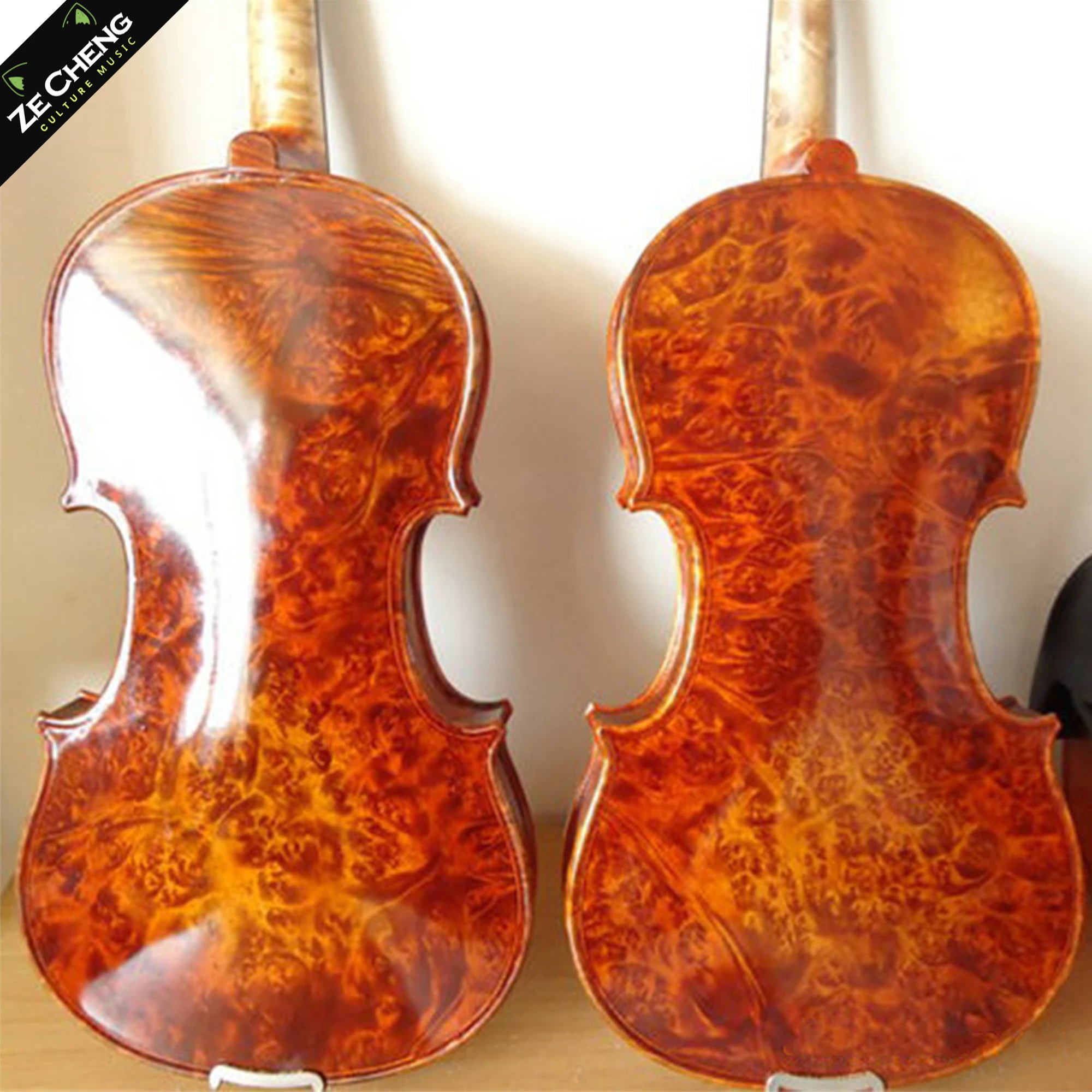 Solid Wood Violin, Bird's Eye Maple Back Violin 4/4, Phoenix Eye Violin, Spruce Top, Ebony Fittings