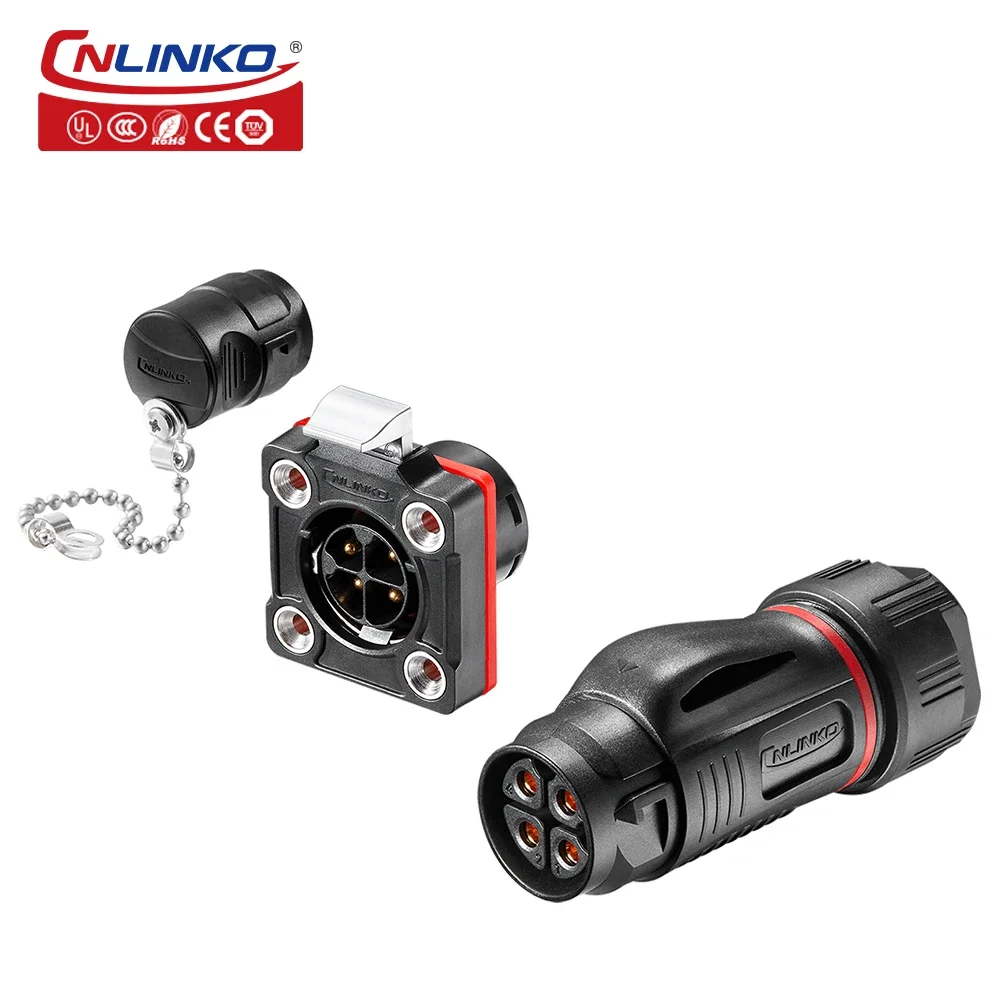 

CNLINKO M20 4 Pin IP65 Waterproof Solder Copper pin Connector Plug