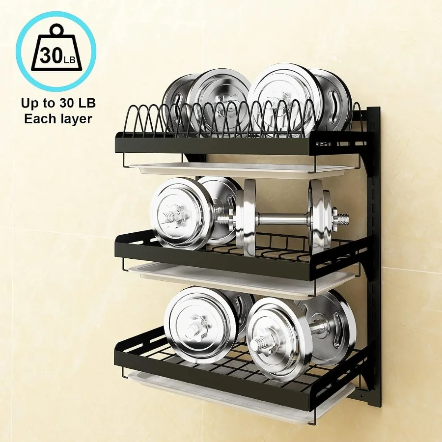 Wall Mounted Stainless Steel Dish Drying Rack Fruit Vegetable Storage Basket with Drainboard and Hanging Chopsticks Cage Knife