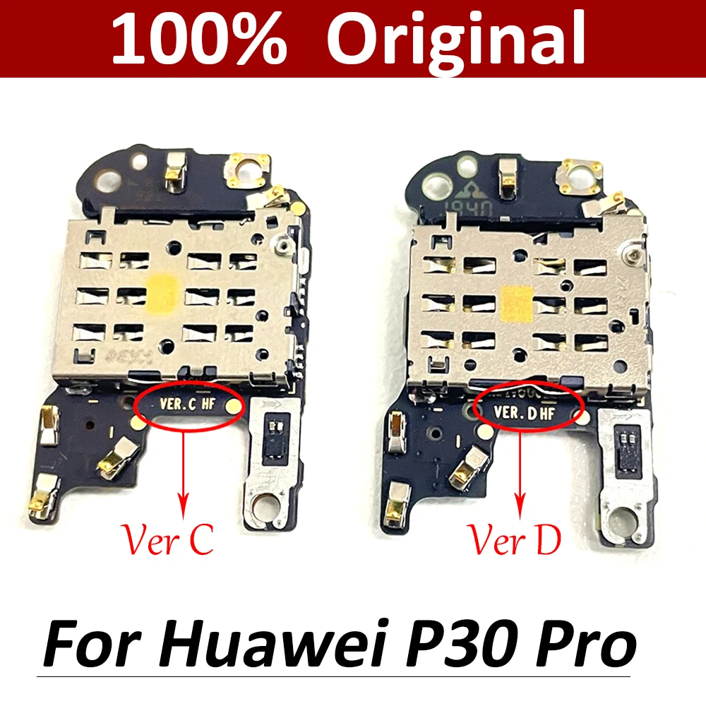 100% Originale Per Huawei P30 Pro Sim/Sd Card Reader Holder Scheda Di Giunzione Con Cavo Flessibile Per Microfono