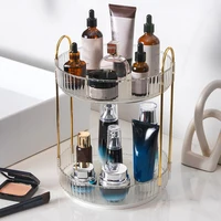 360 Degree Rotating Cosmetic Display Case Detachable Makeup Organizer Light Luxury Versatile for Dressing Table Washing Table 1