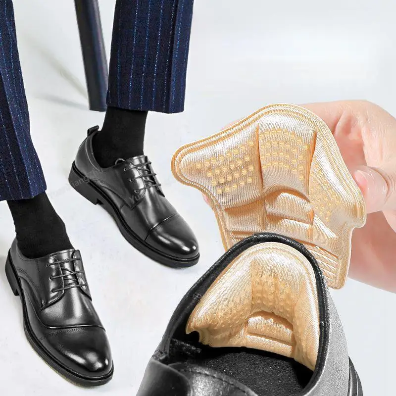 5D Men Heel Protector Pads Comfort Leather Shoes Pads Sneakers Insoles Foot Pain Relievers Adjust Size Cushion Care Inserts