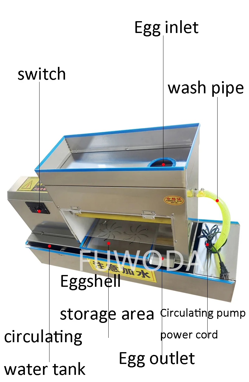 Chicken Egg Skin Peeling Boiled Egg Shell Machine Quail Egg Shell Peeling Machine Adjustable Speed Egg Peeling Machine 220V 6
