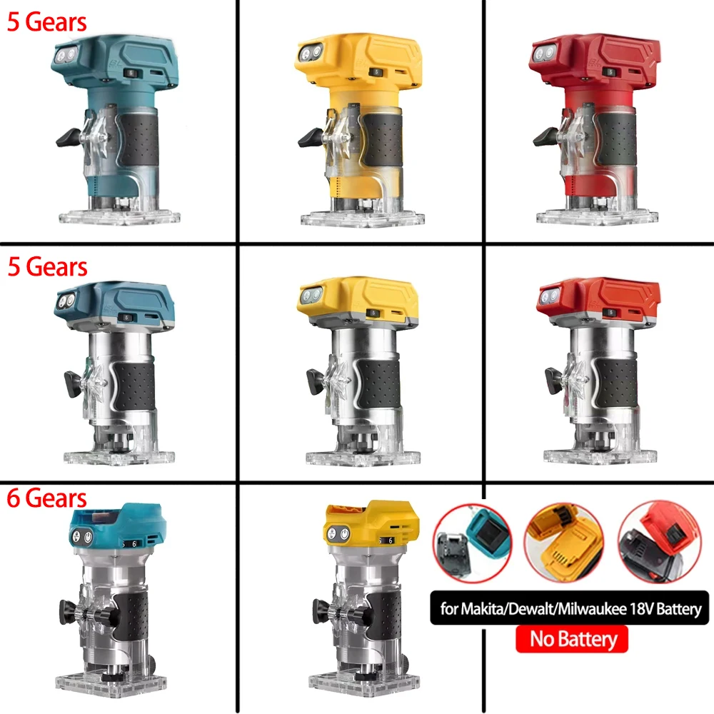 VILASTING Фрезер по дереву, беспроводной бесщёточный электрический триммер для деревообработки фрезерование гравировка выборка пазов машина для Makita Dewalt Milwaukee 18V аккумулятора