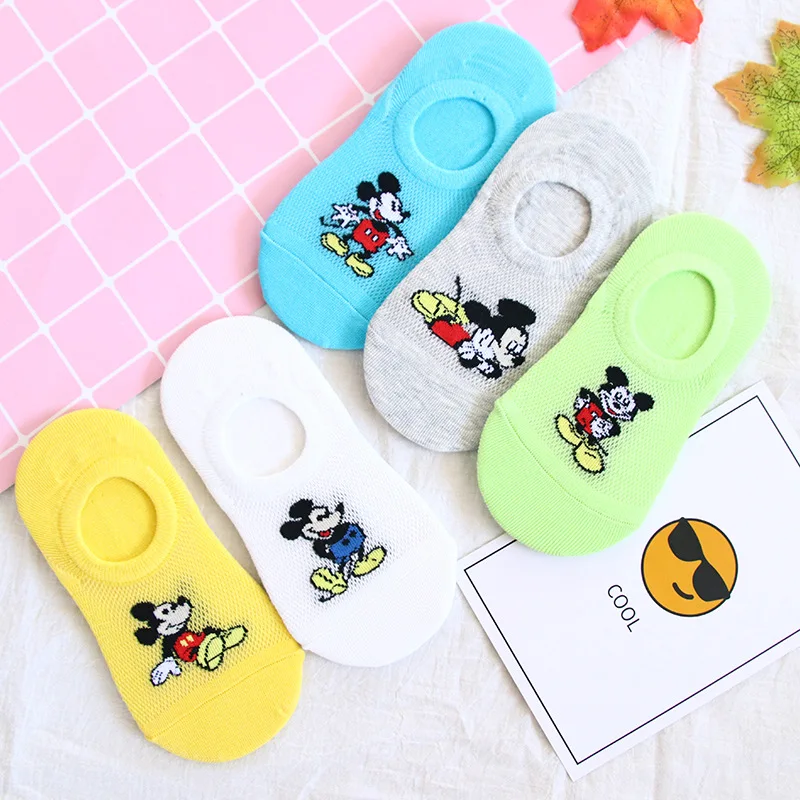 

5 pairs Disney Cartoon Anime figure Summer thin Mickey Minnie mouse sock Cartoon casual xxx boys and girls Princess baby socks
