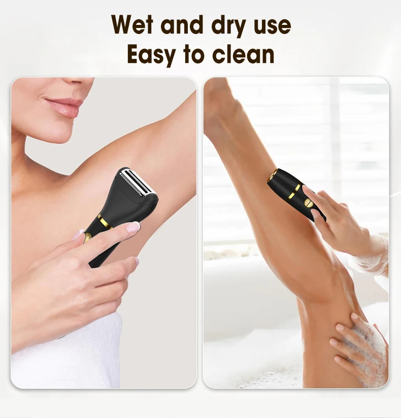 Electric Razors for Women 2 in 1 Bikini Trimmer Wet & Dry Use Electric Lady Shaver for  Private Area Easy to Clean Portable 4
