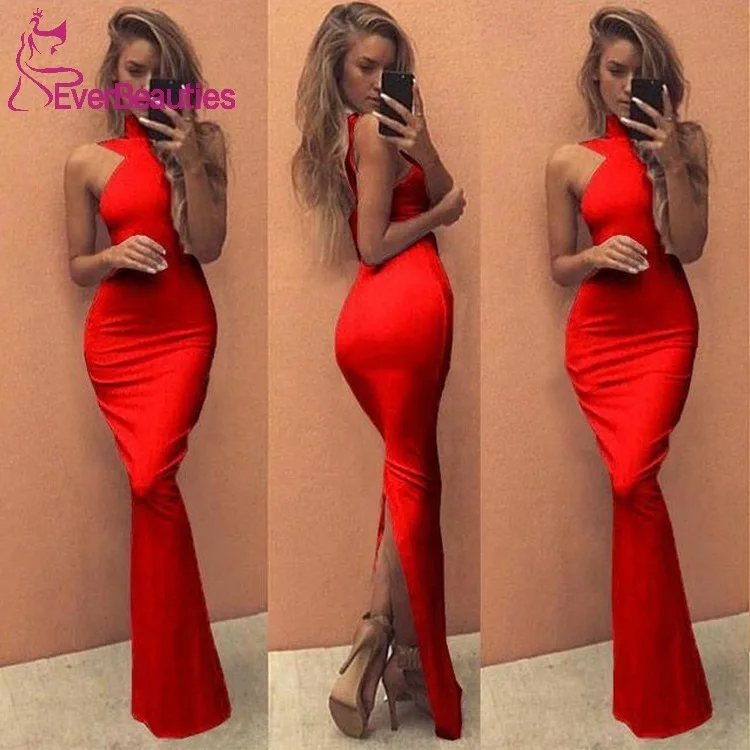 

Vestidos De Gala Prom Dresses Long Formal Dress Mermaid Satin Side Slit Evening Party Gowns Vestidos Para Eventos Especiales