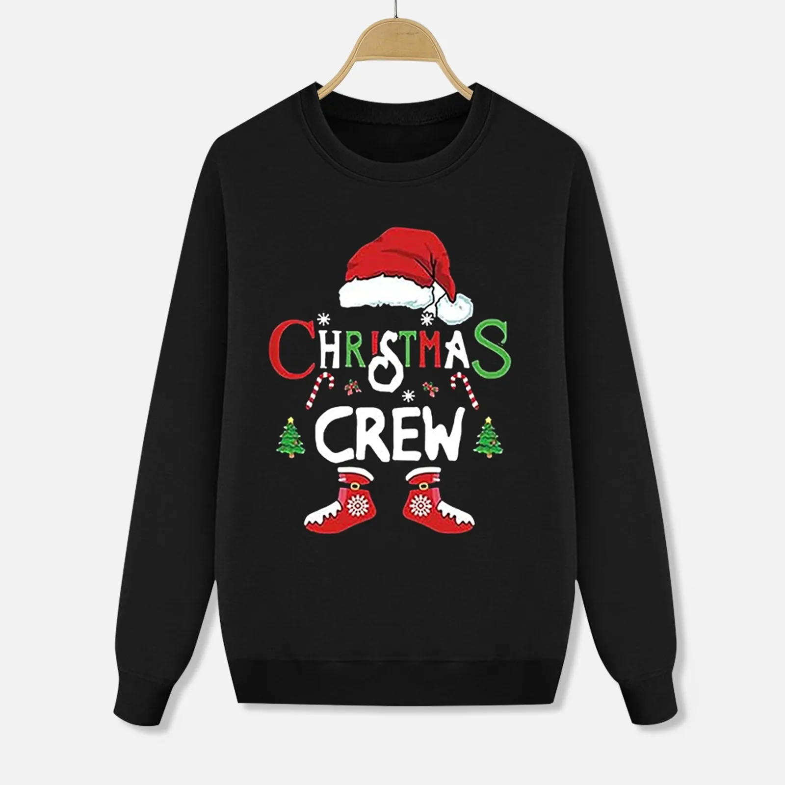 thumbnail image 1 of Conjuntos de sudaderas a juego con apariencia familiar navideña Sudaderas con capucha y estampado de renos de dibujos animados en 3D Sudaderas con capucha a juego Tops de vellón con cuello redondo Nav, 1 of 5