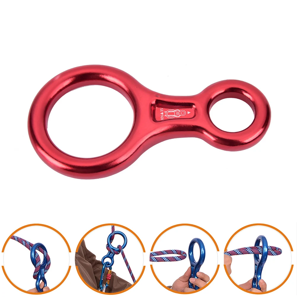 

New 35KN Rescue Gear Equipment Abseiling Ring Mountaineering Rappel Rock Climbing Gear Belay Descender Figure of 8 Aluminum