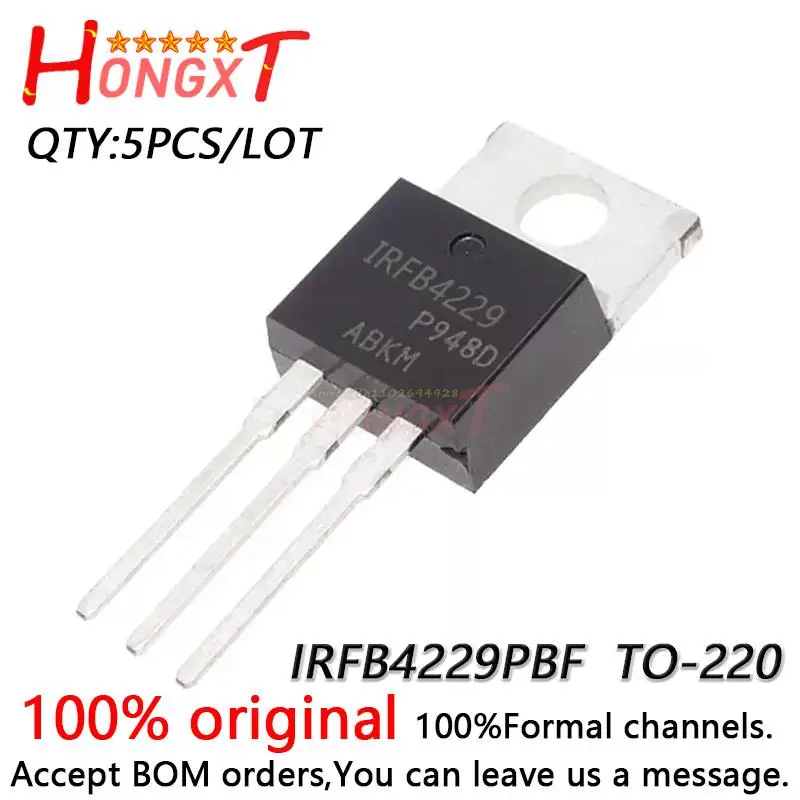

5PCS 100% NEW Original IRFB4229PBF in-line TO-220 IRFB4229 N channel 250V/46A MOS.