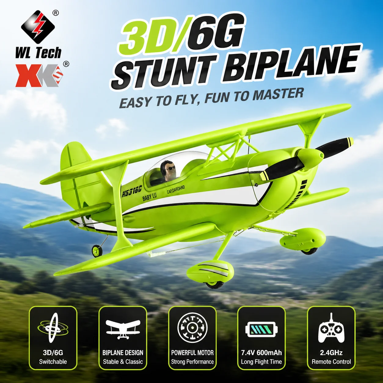 Udhëheqës RC EPP+ Beech D17S – Motor Brushless, Gjirgjëri 6 boshtësh