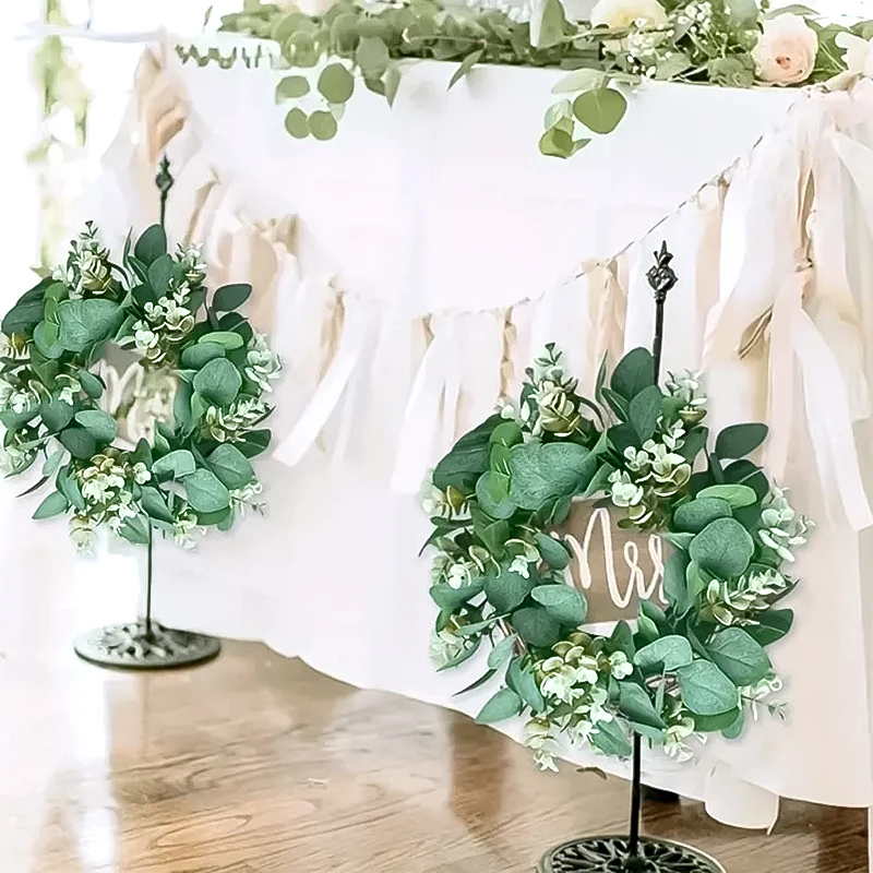 

Рождественский венок, гирлянда, искусственные листья, подвесное украшение, искусственный эвкалипт, товары для праздника и вечеринки