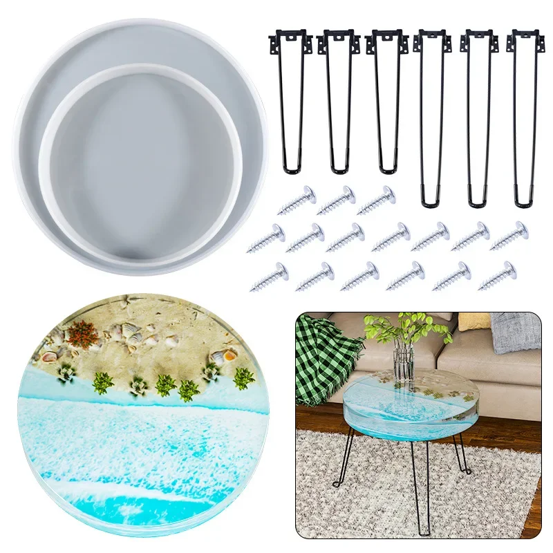 Silicone mold Honeycomb river desktop epoxy resin silicone mold honeycomb round rectangular elliptical desktop tea table resin silicone mold
