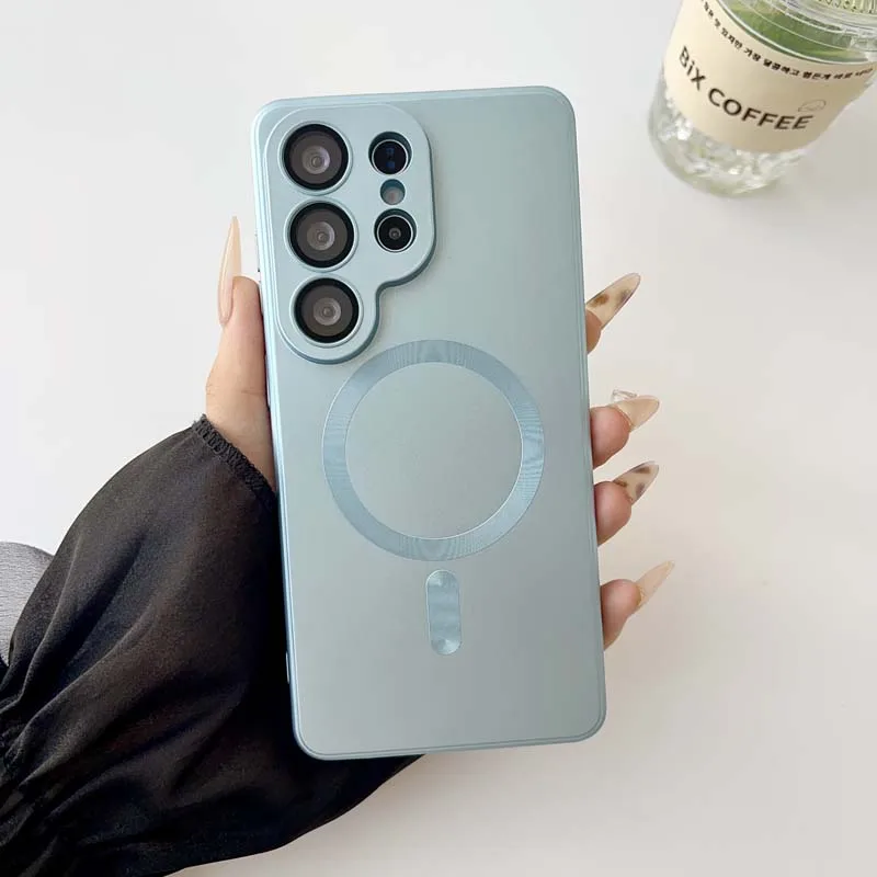 Metallic Magnetic Soft Case with Wireless Charging and Lens Protection