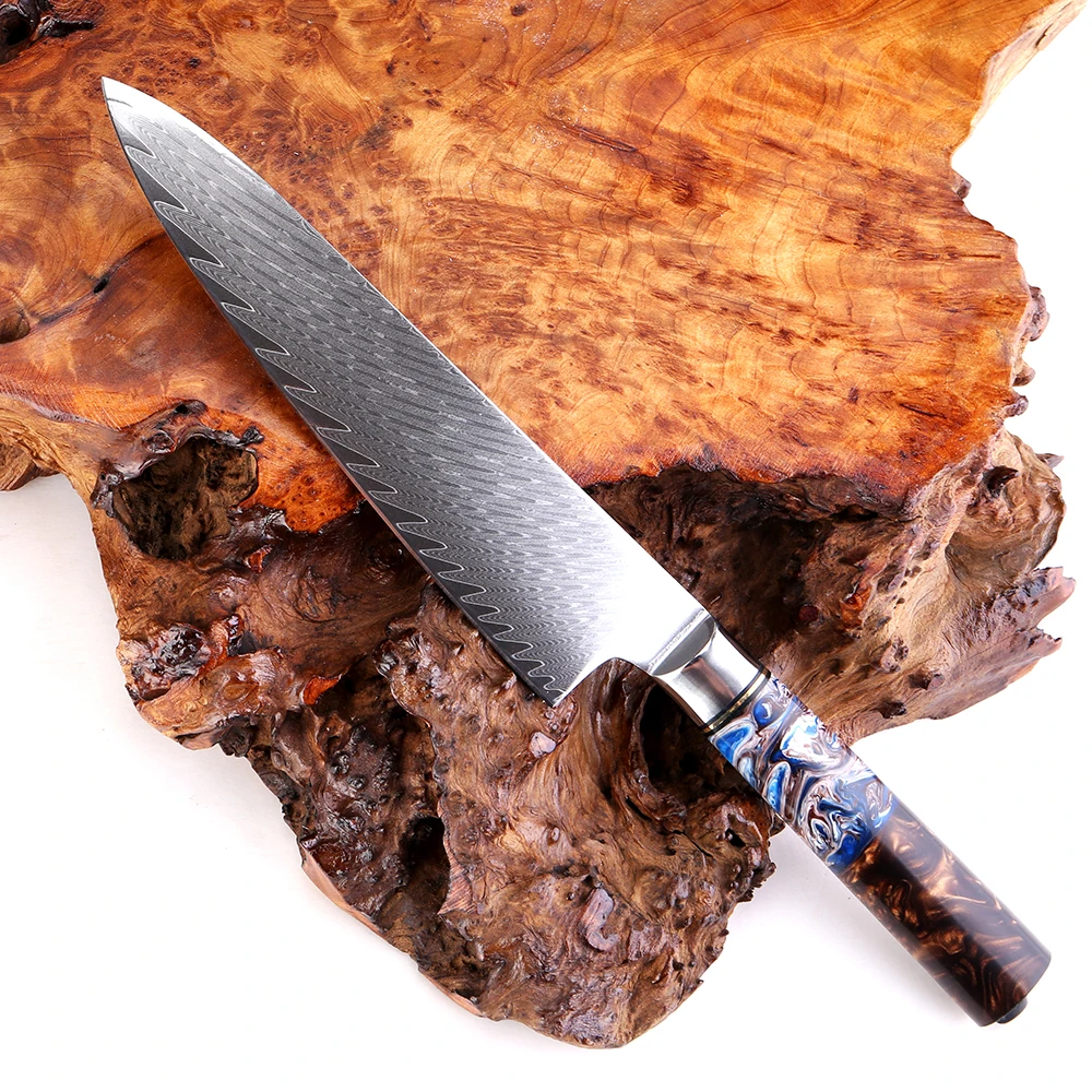 Description Picture 5 of itemKitchen Knives Set 1-9 PCS Sharp Chef Knife Santoku Knife Boning Knife Cooking Tools Damascus Steel Blade Cut Meat Bread Fruit