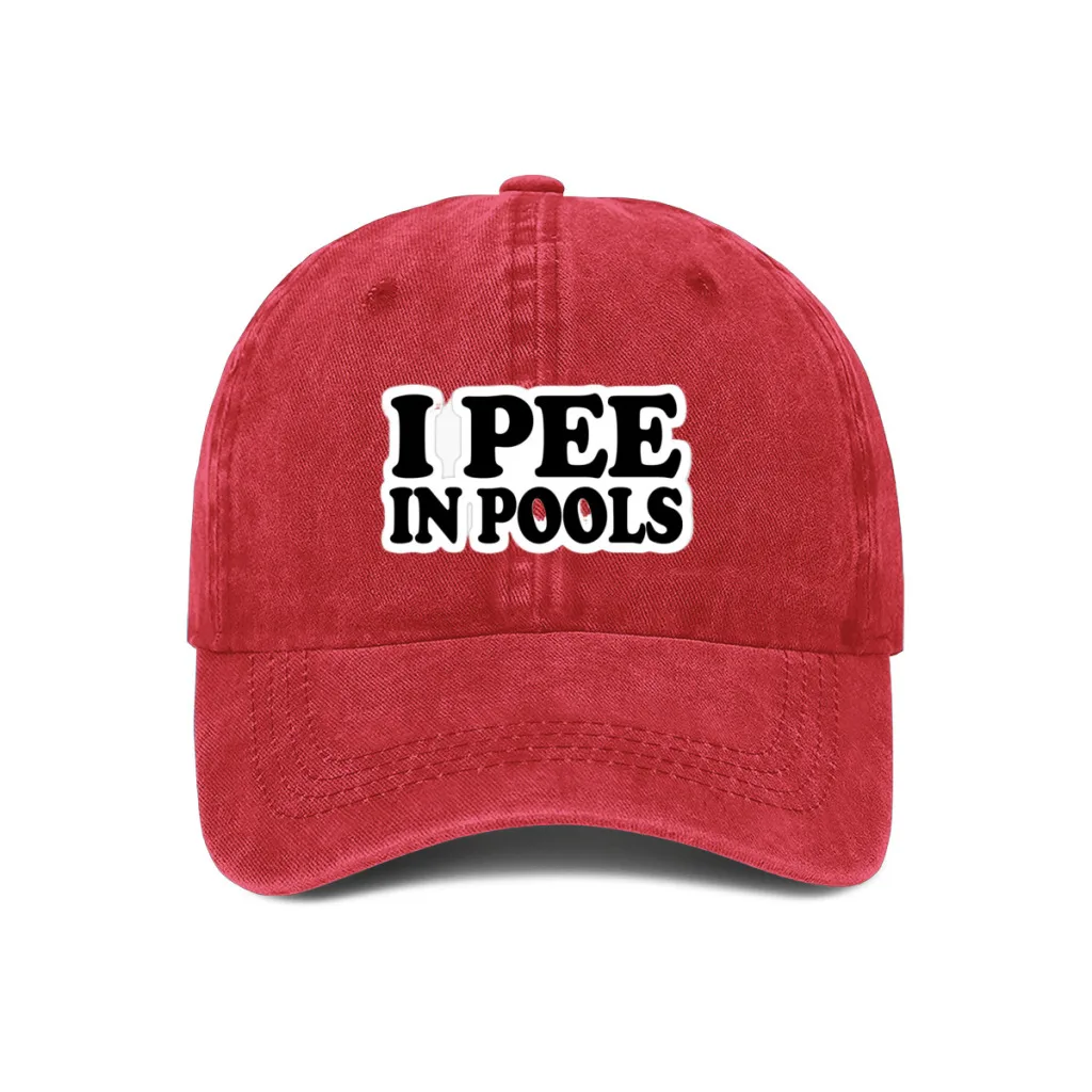 

I Pee in Pools Funny Summer Baseball Cap Adjustable Unisex Caps for men