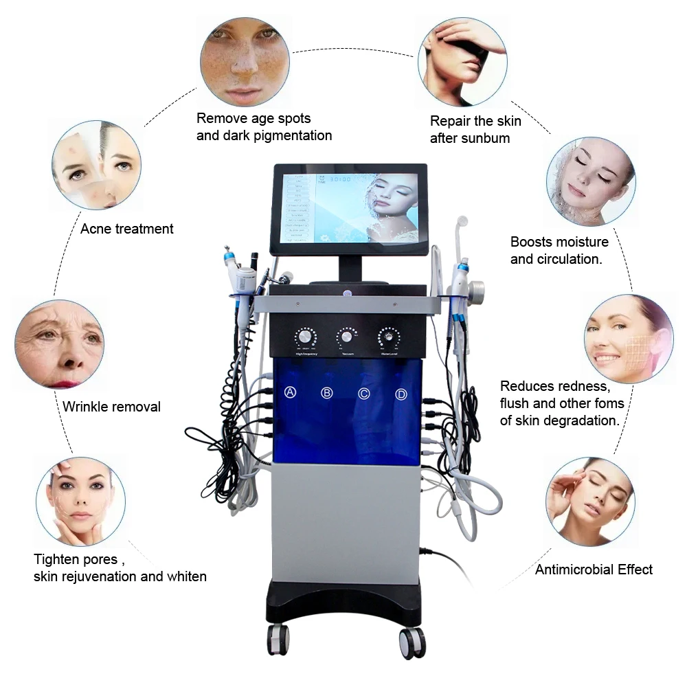 14-in-1 Hydra Sauerstoff Gesichtsmaschine Hautverjüngung Gesichtsstraffung Vakuum Mitesser Entferner Hydrodermabrasion Gesichtsmaschine – Detail 2