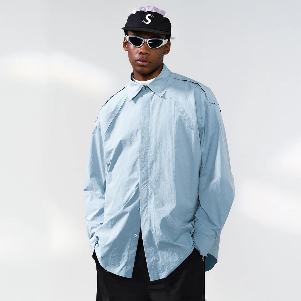 Sillage シアージュ　タイダイ風シャツ／オーバーサイズ cityboy Sillage Wide Shirt, Blue – Glasswing