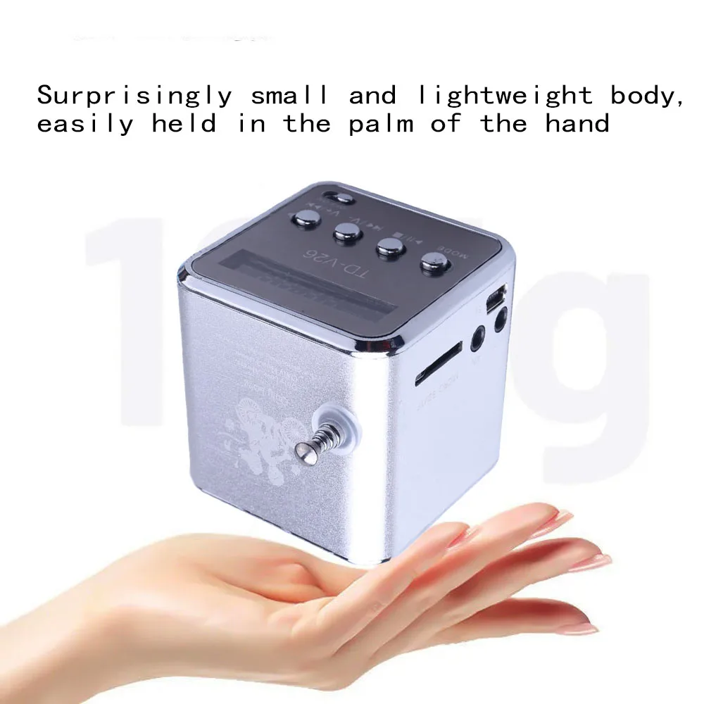 TD-V26 Mini Speaker Portable Digital Radio FM Receiver MP3 Player LCD soundbar Micro SD TF Music Stereo Loudspeaker for Laptop portable speaker mini bluetooth speaker