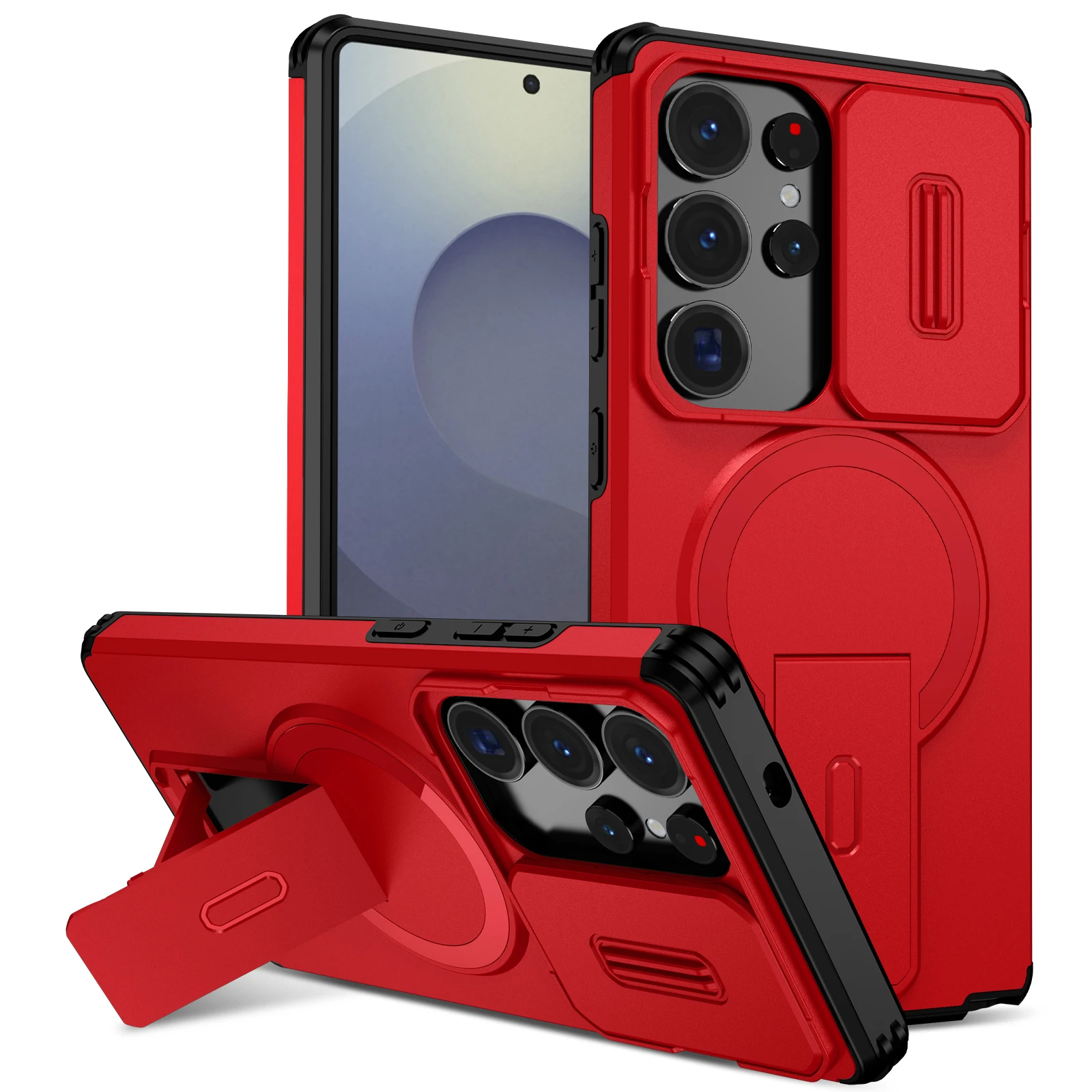 Luxury Magnetic Phone Case with Slide Camera Protection and Armor Cover
